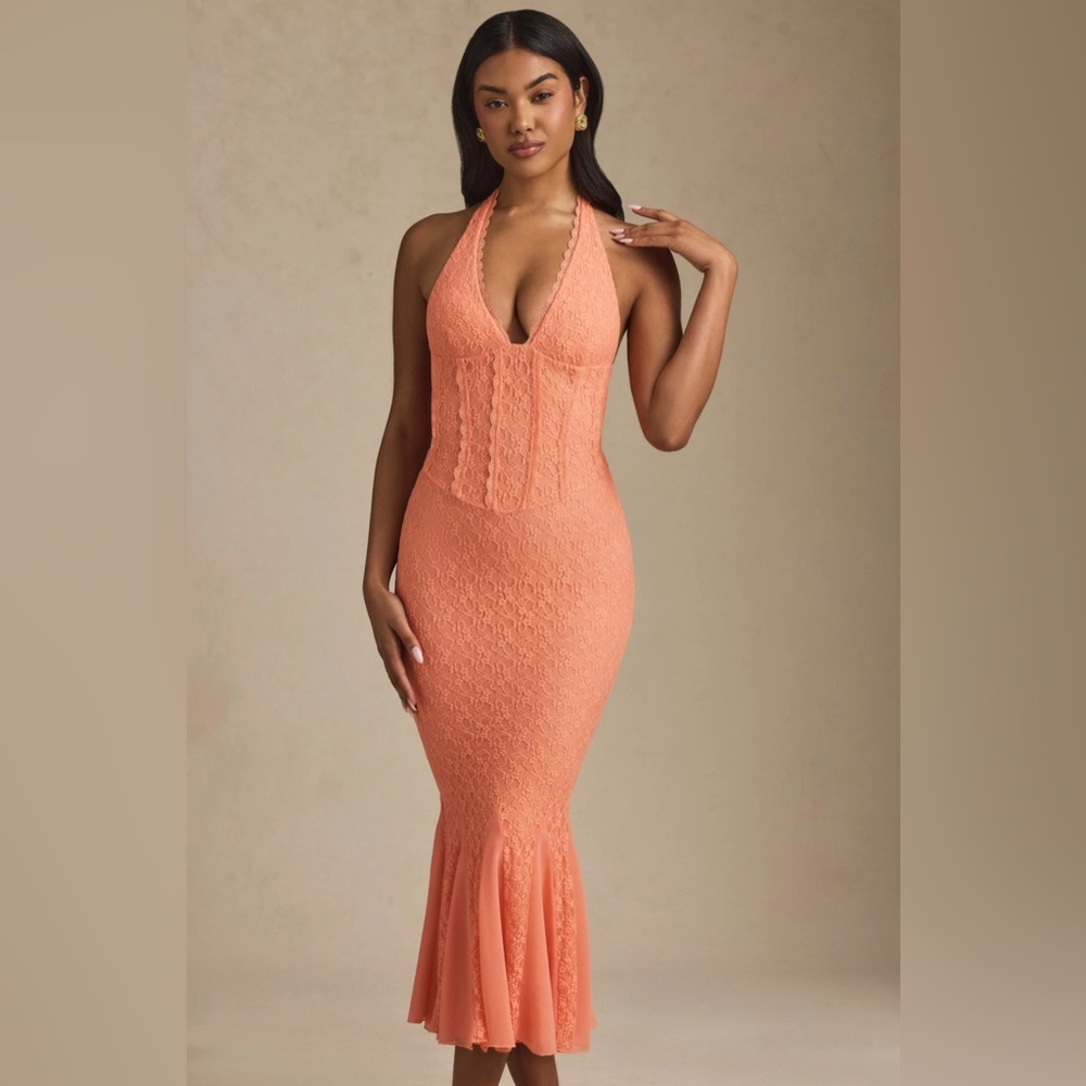 Oh Polly Backless Peach Dress